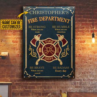 Firefighter Be Strong Personalized Metal Sign - Thegiftio UK