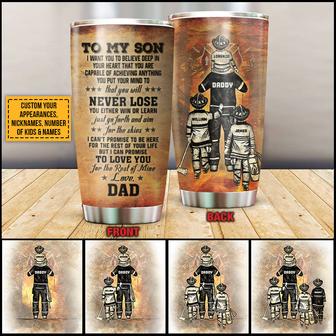 Firefighter Dad And Child Never Lose Custom Tumbler - Gift - Thegiftio UK