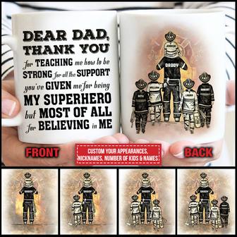 Firefighter Dad And Child Thank You Custom Mug - Dad Gift - Thegiftio UK