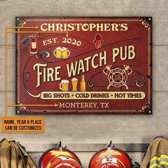 Personalized Firefighter Fire Watch Pub Metal Sign - Thegiftio UK