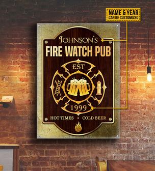 Firefighter Fire Watch Pub Gold Custom Metal Sign - Gift - Thegiftio UK