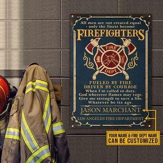 Firefighter Fueled by Fire Custom Metal Sign - Thegiftio UK