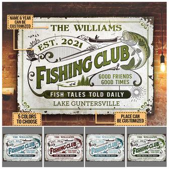 Personalized Fishing Club Color Custom Metal Sign - Thegiftio UK