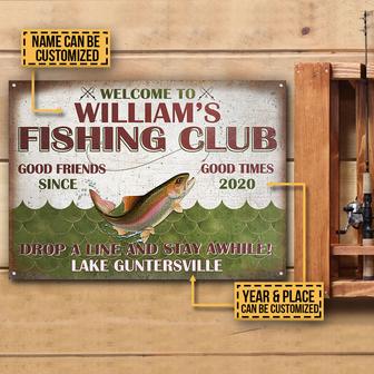 Fishing Club Drop A Line Custom Metal Sign - Fisherman Gift - Thegiftio UK