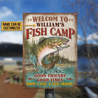 Fishing Camp Welcome Custom Metal Sign - Gift for Friends - Thegiftio UK