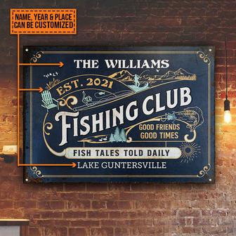 Fishing Fish Tales Told Daily Custom Metal Sign - Thegiftio UK