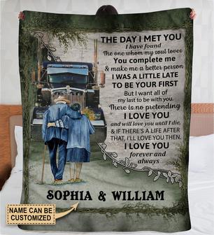 Personalized Truck The Day I Met Fleece Blanket - Thegiftio UK
