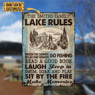 Fishing Lake Rules Custom Metal Sign - Gift for Fisherman - Thegiftio UK