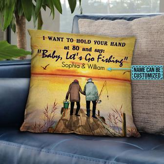 Fishing Old Couple Hold Your Hand Custom Pillow - Gift - Thegiftio UK