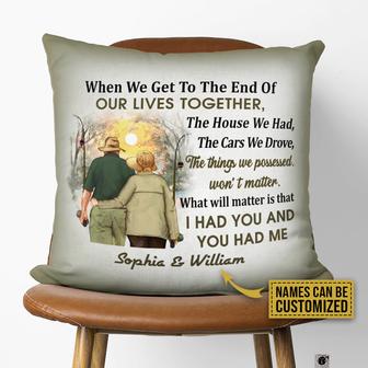 When We Get Fishing Old Couple Custom Pillow - Couples Gift - Thegiftio UK