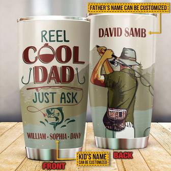 Personalized Fishing Reel Cool Dad Custom Tumbler - Thegiftio UK