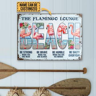 Flamingo Beach Be Salty Custom Metal Sign - Gift for Friends - Thegiftio UK