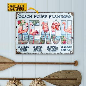 Flamingo Be Beachy Custom Metal Sign - Gift for Friends - Thegiftio UK