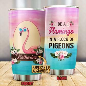 Flamingo Flock Of Pigeons Custom Tumbler - Thegiftio UK