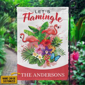 Flamingo Let's Flamingle Custom Flag - Gift for Gardeners - Thegiftio UK