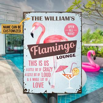 Personalized Flamingo Lounge Metal Sign - Gift for Friends - Thegiftio UK