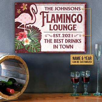 Flamingo Lounge Custom Metal Sign - Gift for Friends - Thegiftio UK