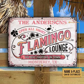 Flamingo Lounge Personalized Metal Sign - Gift for Friends - Thegiftio UK