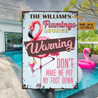 Flamingo Lounge Foot Down Personalized Metal Sign - Thegiftio UK