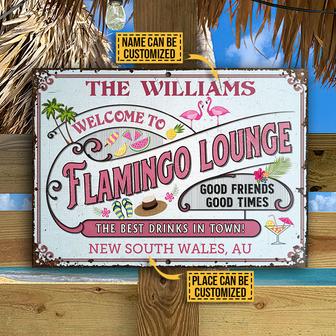 Flamingo Lounge Personalized Metal Sign - Gift for Friends - Thegiftio UK
