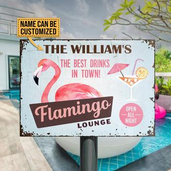 Flamingo Lounge In Town Custom Metal Sign - Gift for Friends - Thegiftio UK