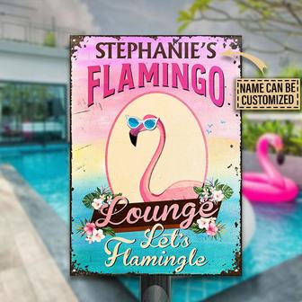 Flamingo Lounge Let's Flamingle Custom Metal Sign - Gift - Thegiftio UK