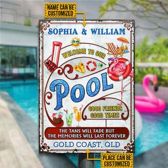 Flamingo Pool Memories Last Forever Custom Metal Sign - Gift - Thegiftio UK