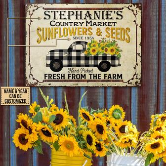 Sunflower Seeds Personalized Metal Sign - Gift for Friends - Thegiftio UK