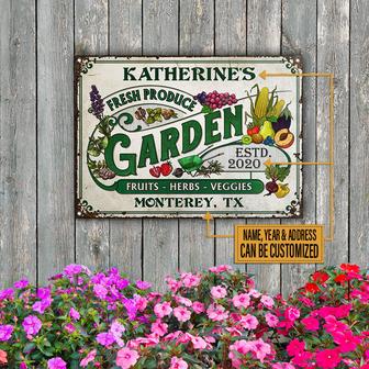 Garden Fresh Produce Custom Metal Sign - Gift for Gardeners - Thegiftio UK