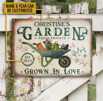 Garden Fresh Produce Grown In Love Custom Metal Sign - Gift - Thegiftio UK