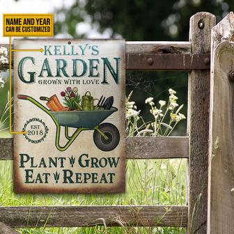 Grow With Love Personalized Metal Sign - Gift for Gardeners - Thegiftio UK