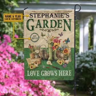 Garden Love Grow Here Personalized Flag - Gift for Gardeners - Thegiftio UK