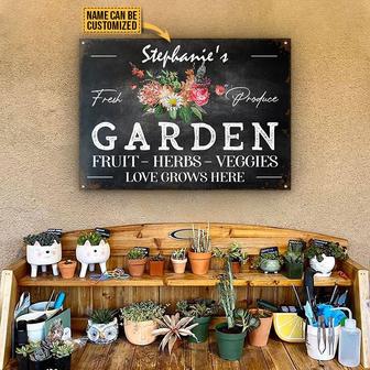 Love Grows Here Personalized Metal Sign - Gift for Gardeners - Thegiftio UK