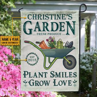 Personalized Garden Plant Smiles Grow Flag - Thegiftio UK