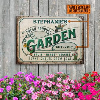 Garden Fresh Plant Smiles Grow Love Custom Metal Sign - Gift - Thegiftio UK
