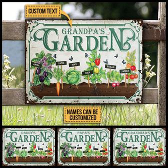 Personalized Garden Vegetables Metal Sign - Gift for Dad - Thegiftio UK