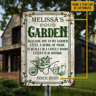 As I Look Out Personalized Metal Sign - Gift for Gardeners - Thegiftio UK