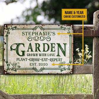 Gardening Grow Love Custom Metal Sign - Gift for Gardeners - Thegiftio UK