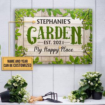 Gardening Happy Place Personalized Metal Sign - Garden Gift - Thegiftio UK