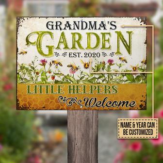 Personalized Gardening Little Helpers Welcome Metal Sign - Thegiftio UK