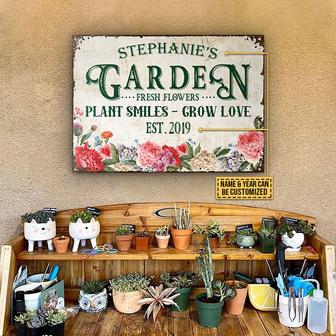 Gardening Plant Smiles Personalized Metal Sign - Garden Gift - Thegiftio UK