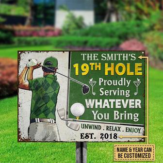 Personalized Golf 19th Hole Metal Sign - Gift for Golfers - Thegiftio UK