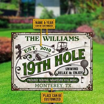 Personalized Golf 19th Hole Custom Metal Sign - Golf Gift - Thegiftio UK
