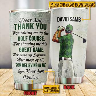 Golf Dad And Child Thank You Custom Tumbler - Gift for Dad - Thegiftio UK