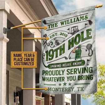 Personalized Golf Golfer 19th Hole Custom Flag - Golf Gift - Thegiftio UK