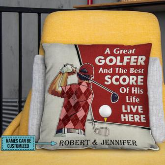 Best Score Live Personalized Pillow - Gift for Golf Lovers - Thegiftio UK