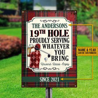 Personalized Golf Red Golfer 19th Hole Metal Sign - Gift - Thegiftio UK
