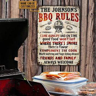 Personalized Grilling BBQ Rules Metal Sign - BBQ Lovers Gift - Thegiftio UK