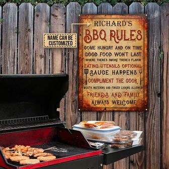 Personalized Grilling BBQ Rules Custom Metal Sign - Gift - Thegiftio UK