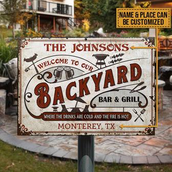 Personalized Grilling Backyard Bar Custom Metal Sign - Gift - Thegiftio UK